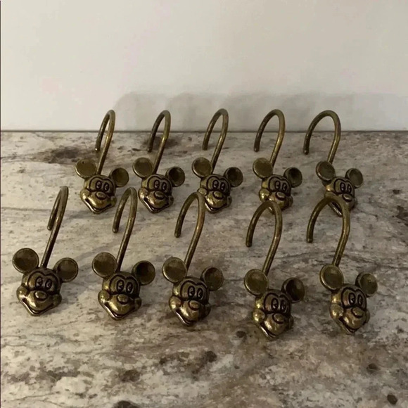 *Vintage * | Brass Mickey Mouse shower  hooks - Picture 1 of 3